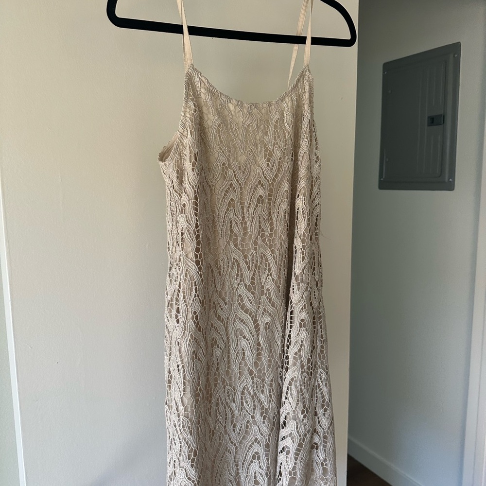Alice + Olivia Lace Mini Dress in Cream